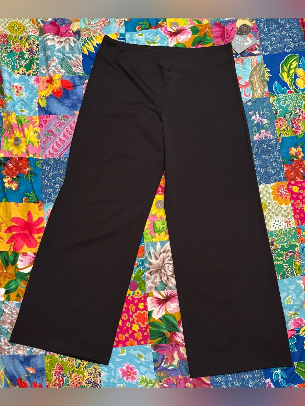 NWT ACTIVA wide leg stretch athletic pants XL BLACK